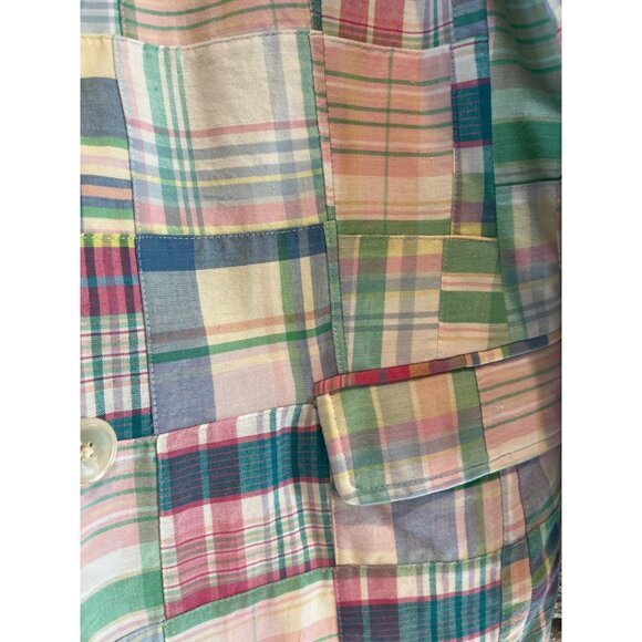 Lauren Ralph Lauren L Womens Multi-Color Plaid Patchwork Cotton Blazer Jacket Ou - Picture 5 of 7